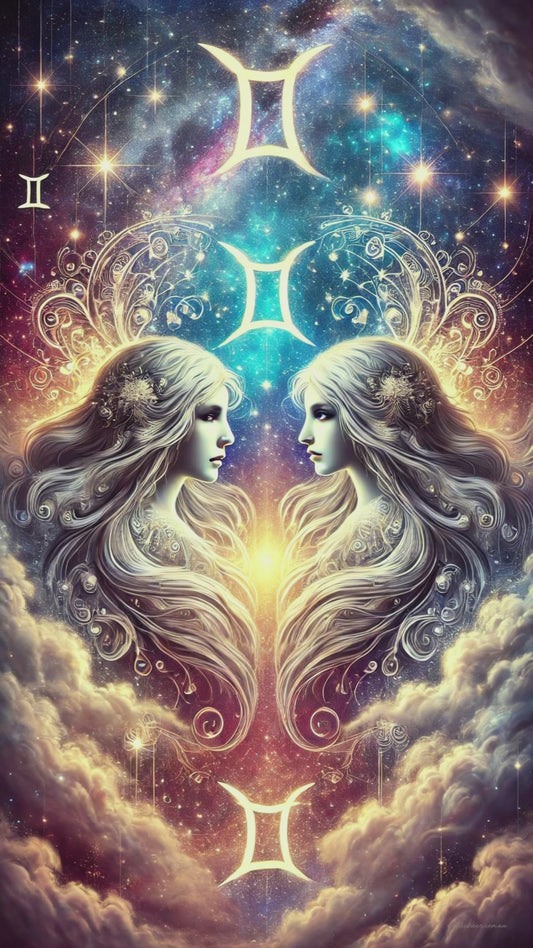 Gemini Zodiac Birthday Digital Video E-Card: Cosmic Twins
